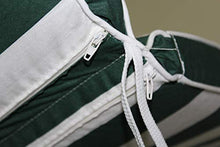 GHIOCUSCINI "Cuscini per Dondolo sfoderabile cm135 con tettuccio per Esterni Universale Mis. Larghezza cm 135 X profondità cm 54,Schienale cm54, SP. 6 cm. Cotone Rigato Bianco Verde Incluso Tettuccio