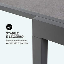 blumfeldt Tenerife - Tavolo da Giardino Estraibile, Materiali: Alluminio/Vetro Temperato Spesso 5 mm, Facile da Montare, Finitura EasyStone: Effetto Pietra Naturale, Superficie: 180 x 90 cm, Marmo