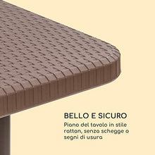 blumfeldt Burgos Family - Tavolo Pieghevole, Tavolo da Giardino, Apetto Rattan, Superficie Tavolo 178x73cm, 6 Persone, Materiali:Polietilene e Acciaio con Rivestimento a Polvere, 13kg, Marrone