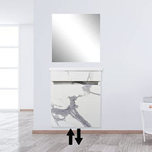 STARBATH PLUS - Mobile da Bagno sospeso in MDF con lavabo in Resina e Specchio - Lavabo sospeso - Mobile da Bagno con lavabo - 40 x 22 cm