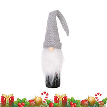Amosfun Coperchio per Bottiglia di Vino di Natale Svedese Babbo Natale Bottiglia di Vino Topper Cappello Decorazione di Natale rifornimenti del Partito Grigio