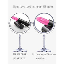 luckyW Specchio Senza ruggine Specchio per Il Trucco da Tavolo Specchio HD Specchio ingranditore 3 Volte Specchio Girevole a 360 ° Bagno Impermeabile e Resistente all'umidità