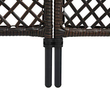 E E-NICES Paravento a 3 Pannelli in Polyrattan Marrone 180x200 cm