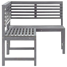 Tidyard Panca da Giardino ad Angolo Grigia 140 cm Legno Massello Acacia,Panca Giardino,Panca Giardino Esterno,Utilizzato in Giardini, Cortili, Terrazze, Soggiorni