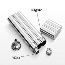 YYYUR Acciaio Inossidabile Cigar Tube, di Modo Creativo Sigaro Vino Bagagli Idratante Tube, 2 sigari, Affari di Lavoro Viaggi Portatile Cigar Tube, 610 x 64 x 24MM