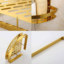 WDGNY mensola da bagno mensola da doccia pensile spazio in alluminio mensole angolari a parete triangolare box doccia cestino per bagno 2 ripiani 20,6 x 40,5 cm 0910