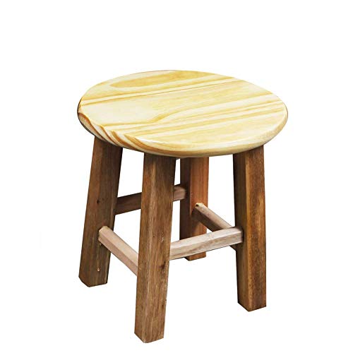 Bambini Panchina Creativo Semplice Piccola panchina casa Bassa Moda Scarpe Panca in Legno Piccolo Piede Rotondo Adatto per Giardino Deserto, WoodColor