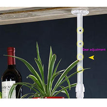 Portavini Portabottiglie in Ferro da Appendere, Portabicchieri da Vino, Regolabile in Altezza, Espositore per Vino da Bar Ristorante, con Pendente in Cristallo， Bianco