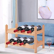 DREAMADE Cantinetta Portabottiglie in Legno Scaffale Porta Vino per 8 Bottiglie 2 Ripiani