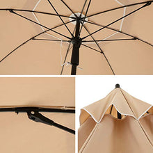 SONGMICS Ombrellone da Spiaggia Ø 1,6 m, Ombrellone da Giardino con Protezione UPF 50+, Inclinabile, Portatile e Antivento, Stecche in Fibra di Vetro, Borsa da Trasporto, Tortora GPU60BR