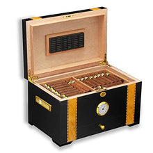 QinWenYan - Scatola portaoggetti per sigarette Cedar Wood CIGICH Humidor portatile, grande capacità, accessori per tabacco, pulizia igrometro, igrometro