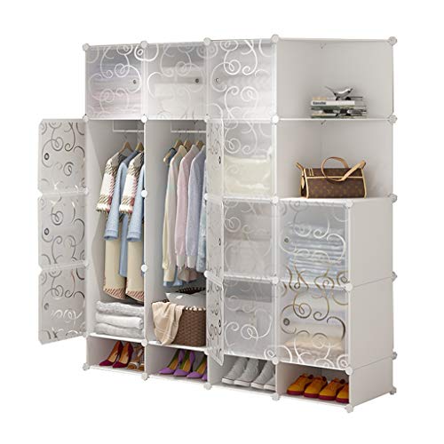 Locker Gitter Armadio Scarpe-Bit Organizzatore di Plastica Withdoor Angolo Scaffali Abbigliamento Home Camera da Letto Bianco 2-Hanging MUMUJIN (Size : 147X47X165CM)