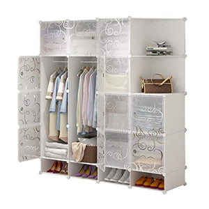 Locker Gitter Armadio Scarpe-Bit Organizzatore di Plastica Withdoor Angolo Scaffali Abbigliamento Home Camera da Letto Bianco 2-Hanging MUMUJIN (Size : 147X47X165CM)