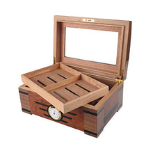 Humidor sigaro humidorswith umidificatore e igrometro grande capacità cassa della sigaretta copertura del vetro di custodia di custodia professionale sigillo sigillo temperatura costante e umidità dop