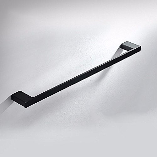 MBYW Portasciugamani Moderno Alto carico Portasciugamani Elegante da Bagno Mensola portaoggetti Porta Asciugamani Singolo, Acciaio Inossidabile 304, Semplice, a Parete, Forato, Nero Opaco da 50 cm