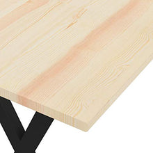 Montloxs Pratica Panca in Legno massello di Pino in Stile Industriale, Panca da Interno in Stile retrò 115 x 40 x 45 cm  Modello 3 Piedi in Acciaio Verniciato a Polvere