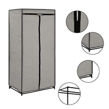 Festnight 2 pz Armadio Vestiti Tssuto Grigio,Armadio Appendiabiti,Appendiabiti da Terra 75x50x160 cm