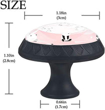 Panda animale sveglio che gioca rosa Pomelli per Porta Set di 4 Pomelli per Mobili Manopole per Cassetti Cucina Armadio Vetro