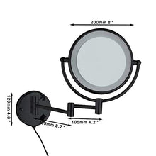 Skysep Specchio Cosmetico con Braccio Pieghevole,da Parete,Lato Senza Ingrandimento e con Ingrandimento 3X,Specchio Bagno Estensibile,360°Girevole Specchio da Barba