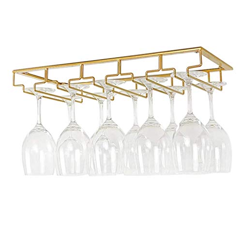 WLABCD Bar da Bar Portabampato per Vino Ristorante Bottiglia per Vino da Parete, Vetro per Vino Glack Stemware Rack Appeso Portagrupp Dell'Armadio - Sotto Cabinet Appendiabiti in Metallo,4 File