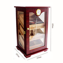 Humidars Cigar Humidor - High-end in legno Cigar Humidor Cedar 3 Vassoi di visualizzazione foderato di dialogo ciga Desktop Gabinetto vetro temperato portasigari W igrometro mantenerlo fresco .Scatola