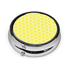 Summery Happy Yellow - Contenitore rotondo per pillole a 3 scomparti, in metallo, per medicina e vitamine, per viaggi all'aperto