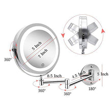 MNBVC Specchio per Trucco, Specchio da Barba per Bagno Specchio per Trucco Illuminato A LED A Parete con Ingrandimento 10X, Batteria O Luce da Specchio Bifacciale Regolabile Ed Estendibile Alimentata