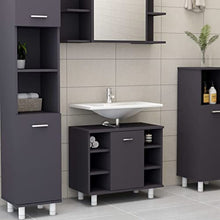 Armadio da bagno, 60 x 32 x 53,5 cm, colore: grigio