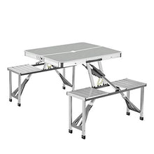 JDJD Tavoli da Esterno Tavolo Esterno Pieghevole da Esterno Quattro Sedie Piano in Lega Alluminio Portatile Stand Pavimento Congiunto A Pavimento Senza Installazione per Il Veicolo Picnic