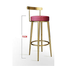 Sgabello da bar Comodo seggiolone da casa in Acciaio Inox Sgabello Back Counter Multicolor Traspirante (Color : Pink, Size : 75cm)