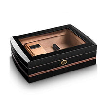 ShiSyan Cigar Box, Cigar Humidor, Solido Legno di Cedro Idratante Box, Cabinet Sigaro Good Mood, Good Life (Colore: Nero)