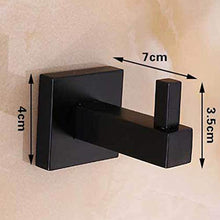 OUNONA Ganci portasciugamani da Bagno Ganci per Bagno Asciugamano da Bagno Appendiabiti Fissato al Muro Gancio Asciugamano Singolo Gancio Quadrato (Nero)