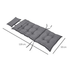 Outsunny Set 2 Cuscini da Esterno e Interno Imbottiti per Sedie a Schienale Alto in Poliestere, 50x120x9cm Grigio Scuro