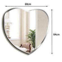 YiYi Bathroom mirror Specchi da appendere a parete a forma di cuore, specchio moderno smussato Frameless Specchio da bagno per camera da letto Specchio per trucco da bagno (dimensioni: 60 × 64 cm)