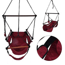 Poltrona Sospesa da Giardino, Sedia Pensile Sospesa Amaca a Poltrona Sospesa Altalena Trama in Tessuto Regolabile con Portabicchieri Sostegno Trasversale Carico Fino a 150 kg(Rosso)