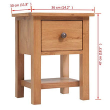 BIGTO Comodino con 1 cassetti in legno di rovere massello comodini per camere da letto 36 x 30 x 47 cm