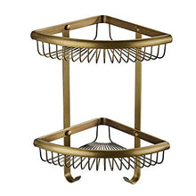 LFK Mensole Europee Split Ottone Bagno Treppiede Doccia Camera Rack Antico Doppio Angolo Cesto Asciugamano Bar Bagno Mensola
