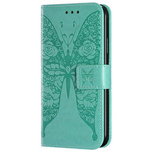 ikasus Cover Galaxy A51 Custodia,Goffratura fiore farfalla Flip Custodia Funzione Stand PU Premium Protezione Super Sottile TPU Interno Case Porta Carte credito Custodia Cover