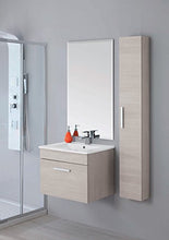 Bagno Italia Mobile Bagno sospeso 60 cm Bianco Rovere Chiaro o Scuro arredo con Colonna Abbinata Omaggio Mobili con Anta I