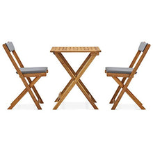 FAMIROSA Set da Bistrot 3 pz Pieghevole con Cuscini Massello di Acacia-0275