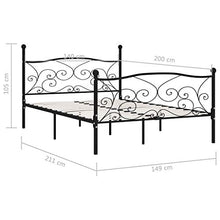 SKM Giroletto con Doghe Nero in Metallo 140x200 cm (22.6kg)