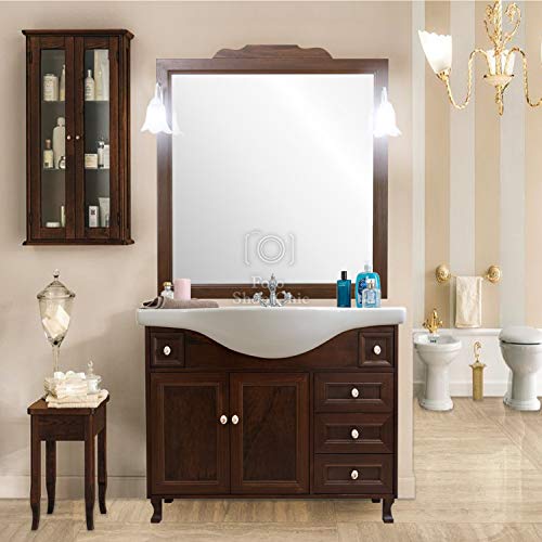 Shop Chic Mobile Bagno in Legno Base con cassetti Specchio applicchi lavabo 105