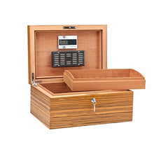 ZLMMY Grande capacità Humidor Cigar Box Legno di Cedro portasigari Giallo Accessori Cigar Humidor con umidificatore igrometro