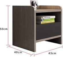 HZYDD Comodino - 43 * 40 * 50 cm End Laterale Lato Comodino con cassetto di stoccaggio Gambe in Legno massello Soggiorno Camera da Letto Mobili