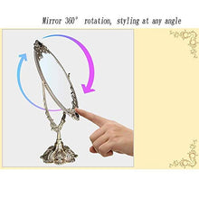 Kaper Go. Makeup Mirror, Mirror 360 & DEG;Stand Girevole, Specchio da Tavolo Ovale in Metallo Retro Specchio for Trucco da Tavolo Grande Specchio da Sposa