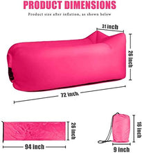 Lettino da Viaggio Lettino da Viaggio Gonfiabile Lounger Divano con Bagagli Air Bag Hammock Gonfiabile Divano Fit for Il Viaggio, Campeggio, Piscina e Spiaggia, con Il Sacchetto 5-26 (Color : Pink)