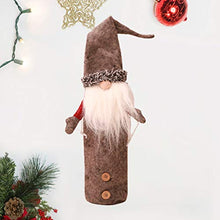 Amosfun Christmas Wine Bottle Cover Gnomes Wine Bottle Decorations Christmas Party Favors Supplies Gifts Grey