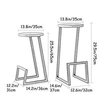 FACC Sgabelli da Bar in Legno, Sgabelli Bar Metallo, Sedie da Bar Interno, Stile Minimalista Nordico, Sedile Rotondo, può Sopportare 150 kg, per Il caffè della Sala da Pranzo del Pub