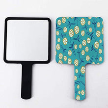 Specchio a mano, sementi di primavera quadrato palmare specchio con manico per trucco trucco casa salone viaggio uso 9 cm L x 16 cm L