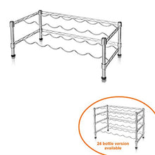 casa pura Saffale Portabottiglie Metallico - Scaffali Acciaio Cromato per Cucinae Seminterrato | Cantinetta Decorativa con 2 Ripiani (12 Bottiglie)